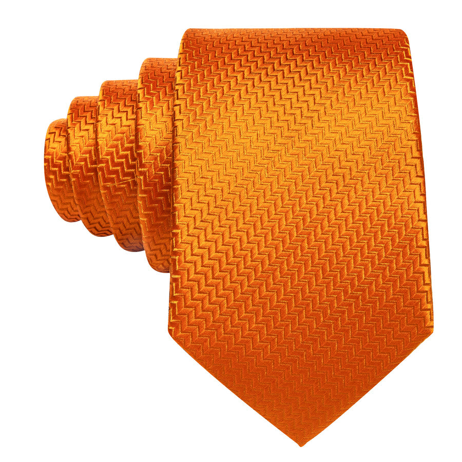 Orange Ornament XL Tie, Pocket Square and Cufflinks tie sets - Sophisticated Gentlemen
