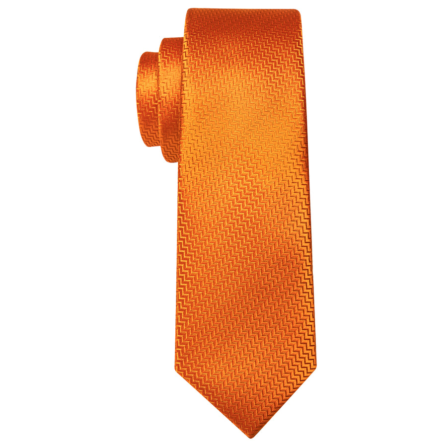 Orange Ornament XL Tie, Pocket Square and Cufflinks tie sets - Sophisticated Gentlemen