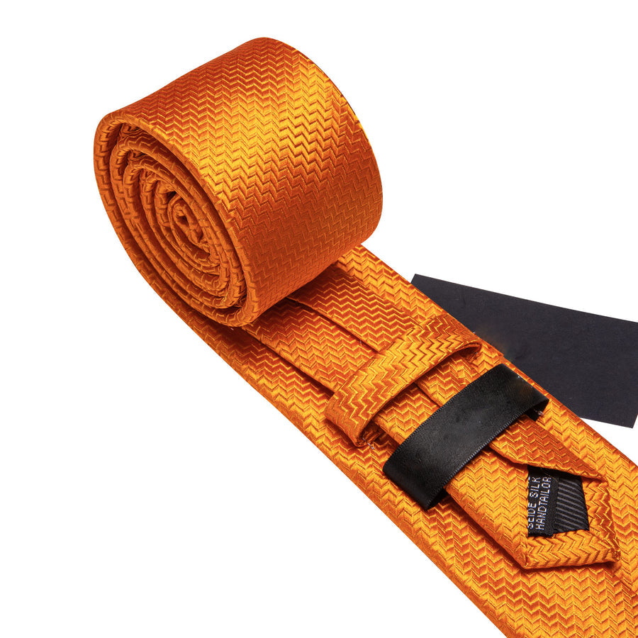 Orange Ornament XL Tie, Pocket Square and Cufflinks tie sets - Sophisticated Gentlemen