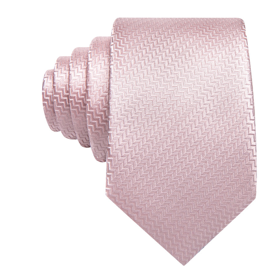 Light Pink Ornament XL Tie, Pocket Square and Cufflinks tie sets - Sophisticated Gentlemen