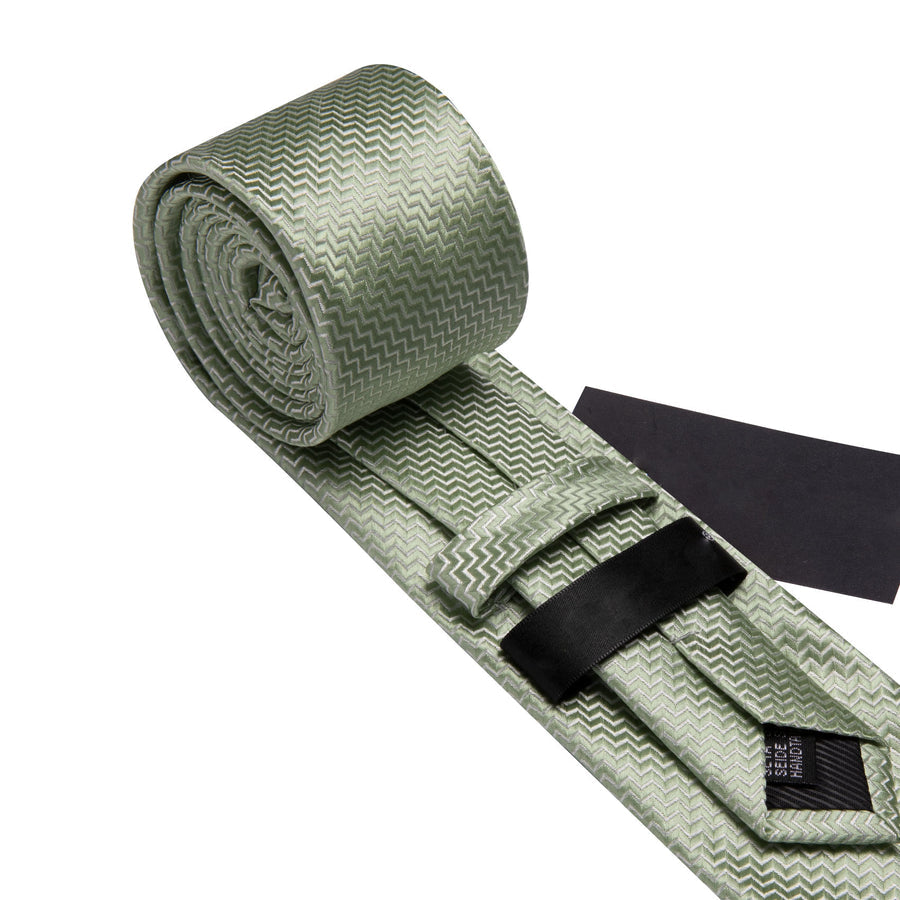 Avocado Green Ornament XL Tie, Pocket Square and Cufflinks tie sets - Sophisticated Gentlemen