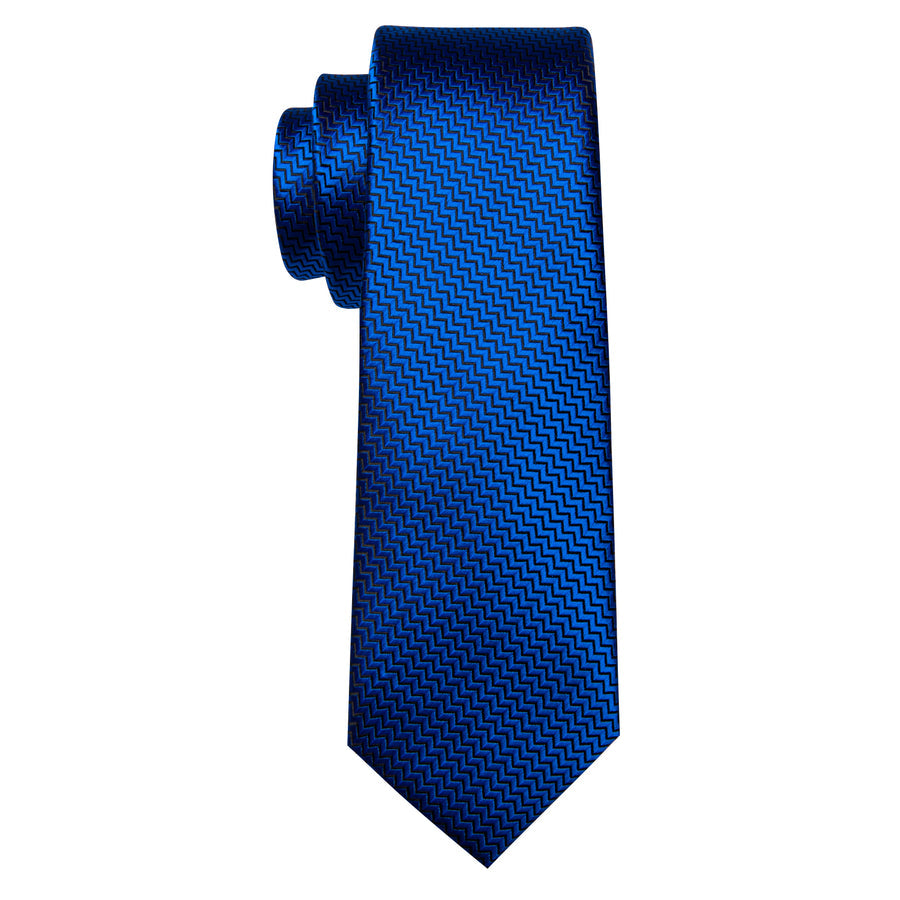 Pure Blue Ornament XL Tie, Pocket Square and Cufflinks tie sets - Sophisticated Gentlemen