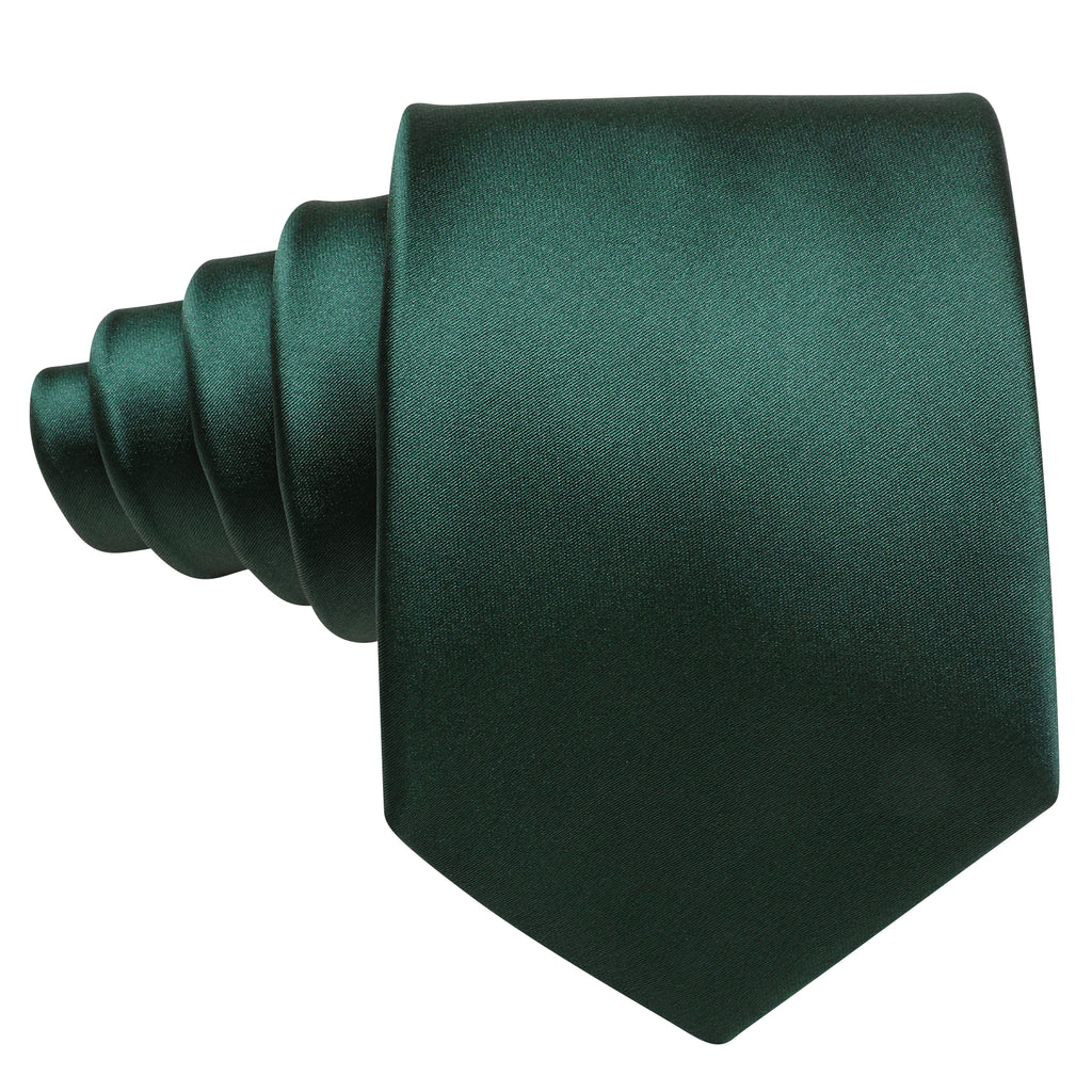 Emerald Green Solid Silk Tie, Pocket Square and Cufflinks Set tie sets - Sophisticated Gentlemen