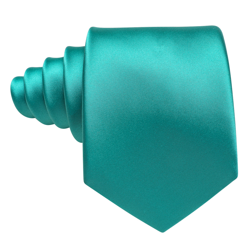 Tiffany Blue Solid Silk Tie, Pocket Square and Cufflinks Set tie sets - Sophisticated Gentlemen