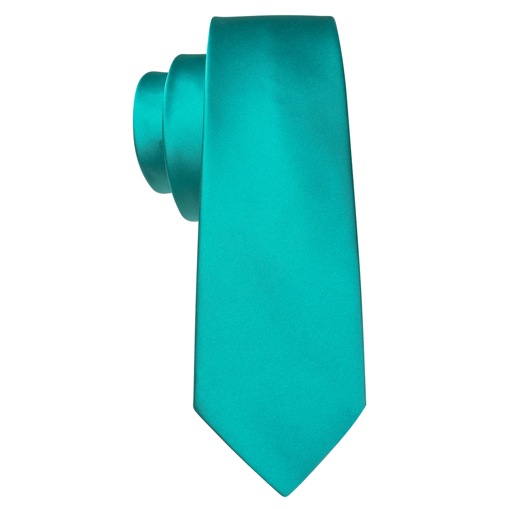 Tiffany Blue Solid Silk Tie, Pocket Square and Cufflinks Set tie sets - Sophisticated Gentlemen