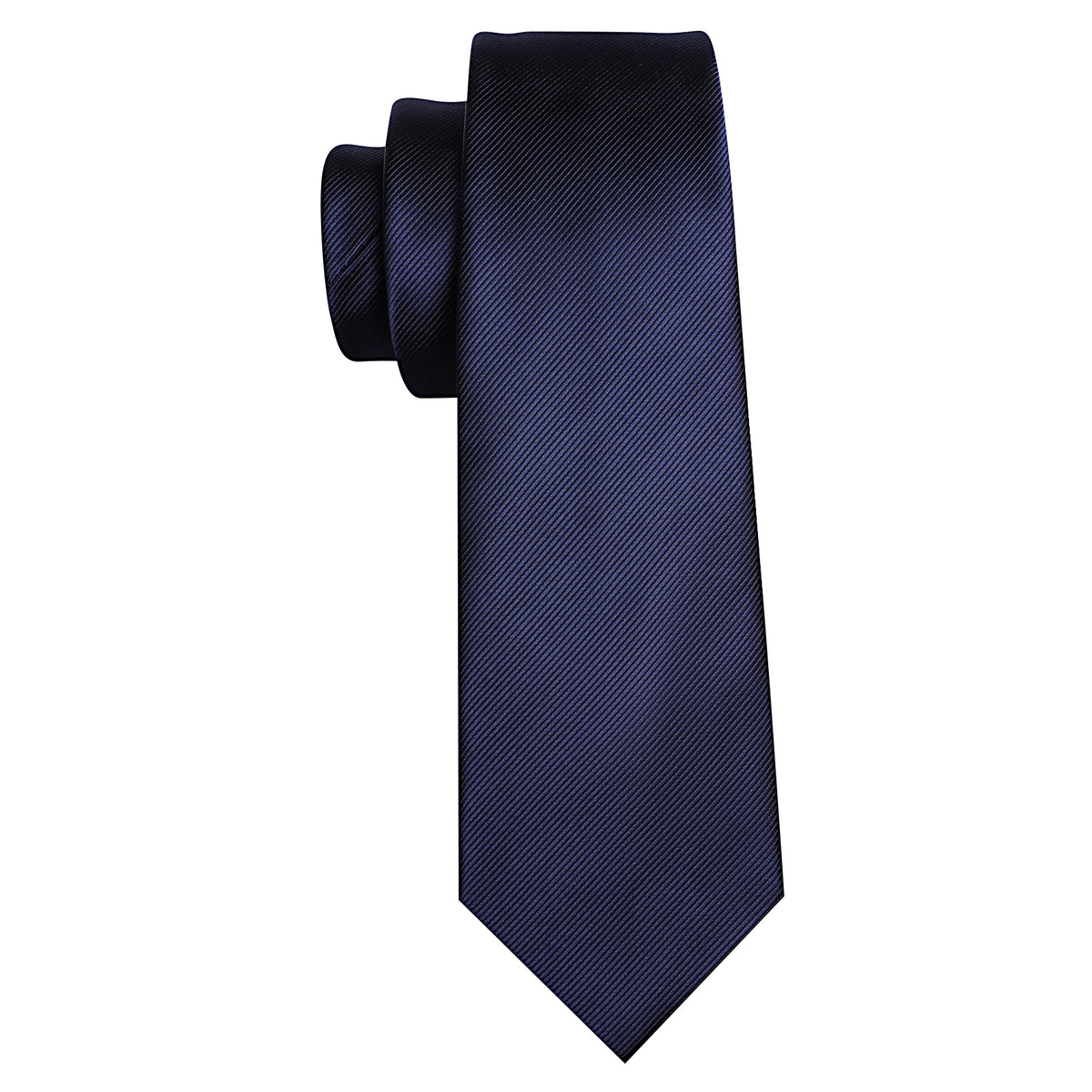 Deep Blue Solid Silk Tie, Pocket Square and Cufflinks Set tie sets - Sophisticated Gentlemen