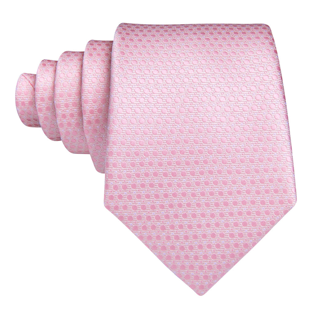 Pink Polka Dot Silk Tie, Pocket Square and Cufflinks Set tie sets - Sophisticated Gentlemen