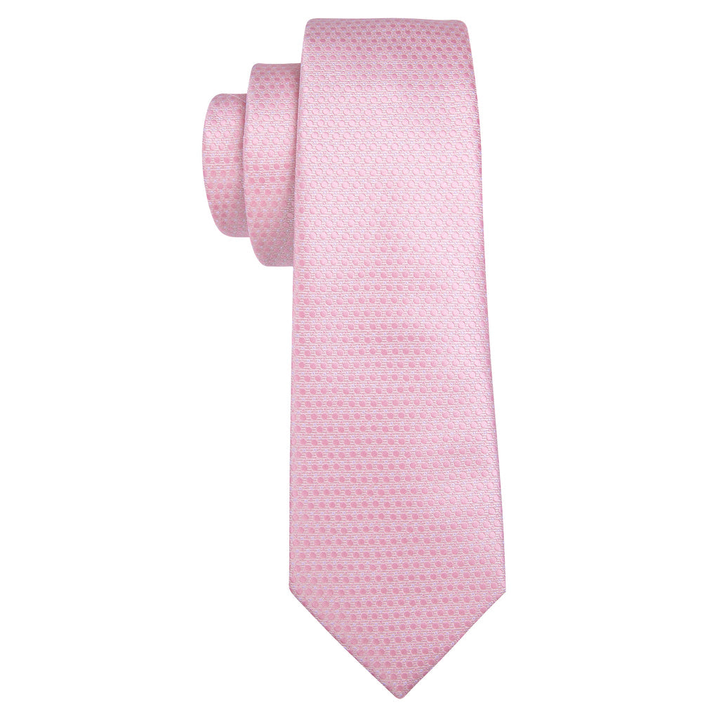 Pink Polka Dot Silk Tie, Pocket Square and Cufflinks Set tie sets - Sophisticated Gentlemen