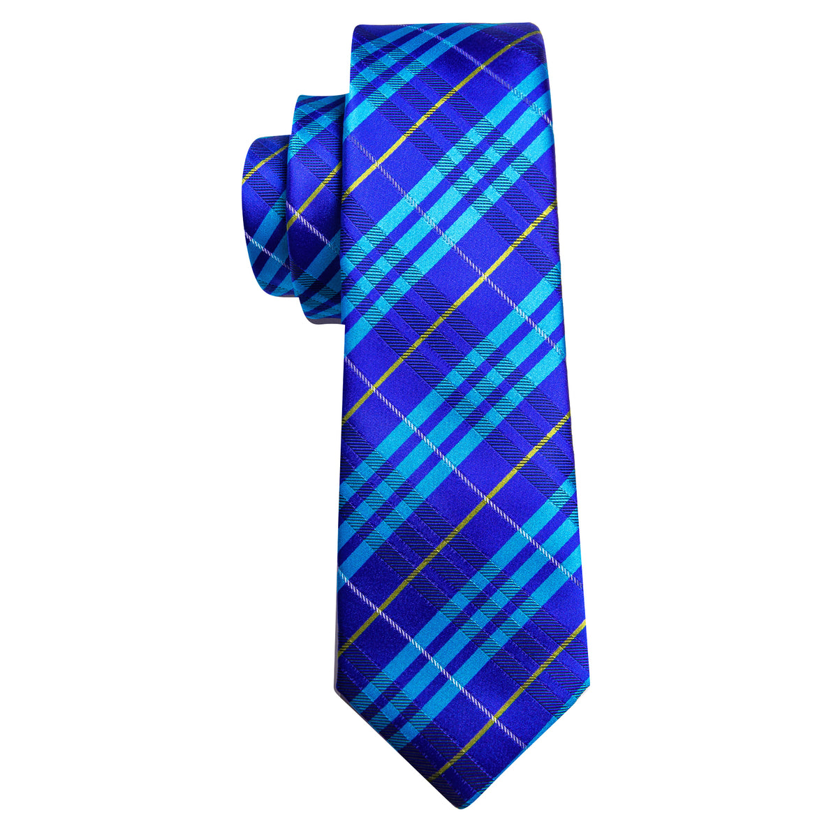 Bright Blue Striped Silk Tie, Pocket Square and Cufflinks Set tie sets - Sophisticated Gentlemen