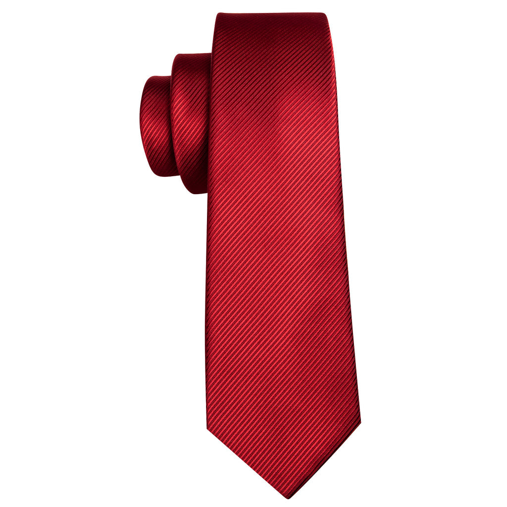 Red Solid Silk Tie, Pocket Square and Cufflinks Set tie sets - Sophisticated Gentlemen