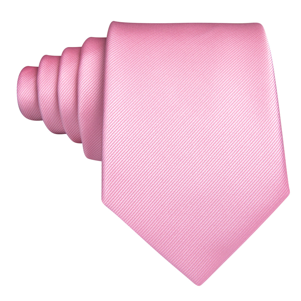 Pink Solid Silk Tie, Pocket Square and Cufflinks Set tie sets - Sophisticated Gentlemen