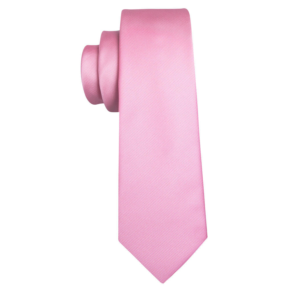 Pink Solid Silk Tie, Pocket Square and Cufflinks Set tie sets - Sophisticated Gentlemen