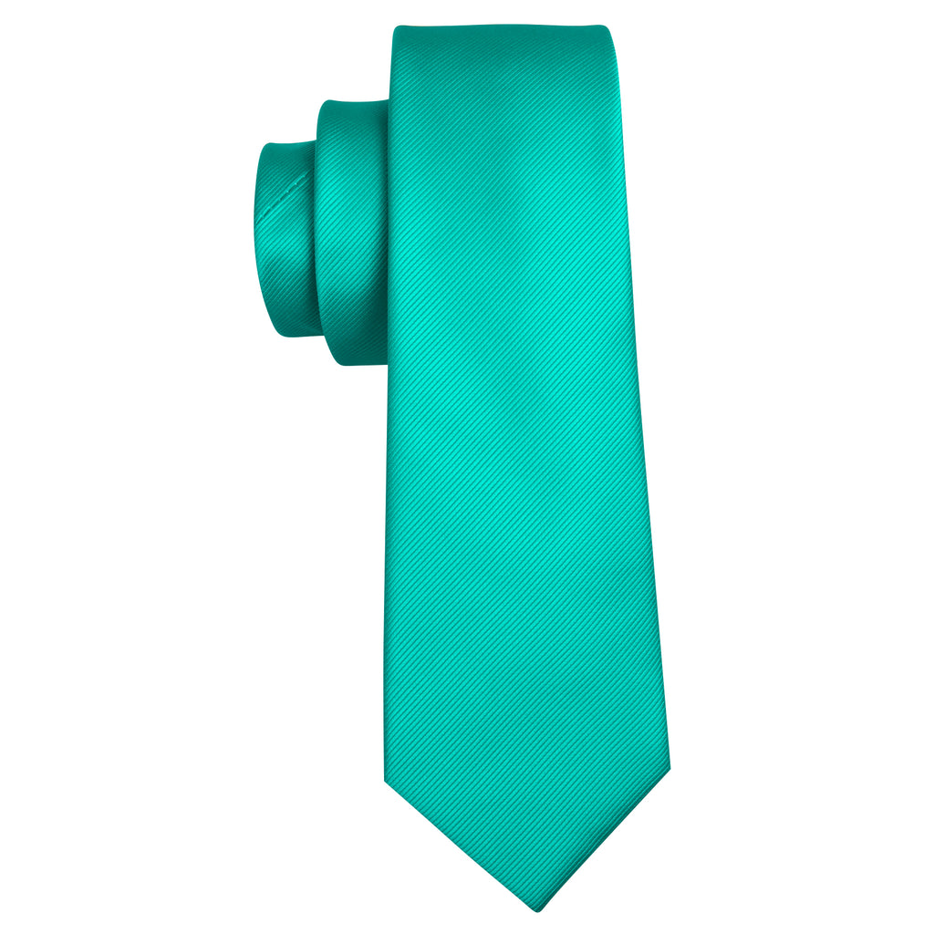 Aqua Solid Silk Tie, Pocket Square and Cufflinks Set tie sets - Sophisticated Gentlemen