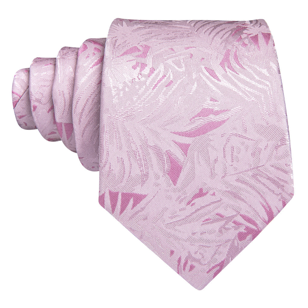 Pink White Floral Silk Tie, Pocket Square and Cufflinks Set tie sets - Sophisticated Gentlemen