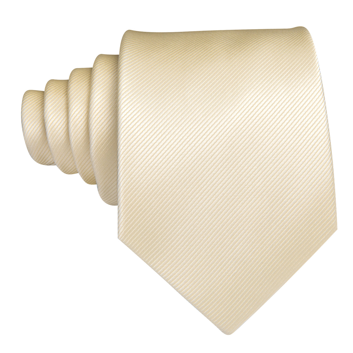 Champagne Wheat Solid Silk Tie, Pocket Square and Cufflinks Set tie sets - Sophisticated Gentlemen