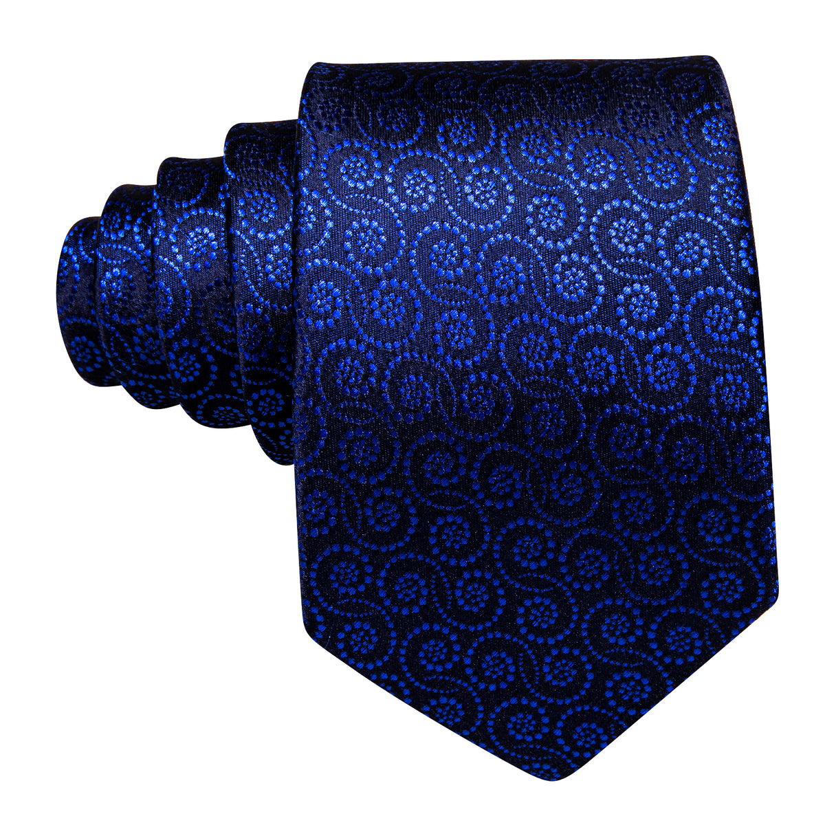 Navy Blue Novetly Silk Tie, Pocket Square and Cufflinks Set tie sets - Sophisticated Gentlemen