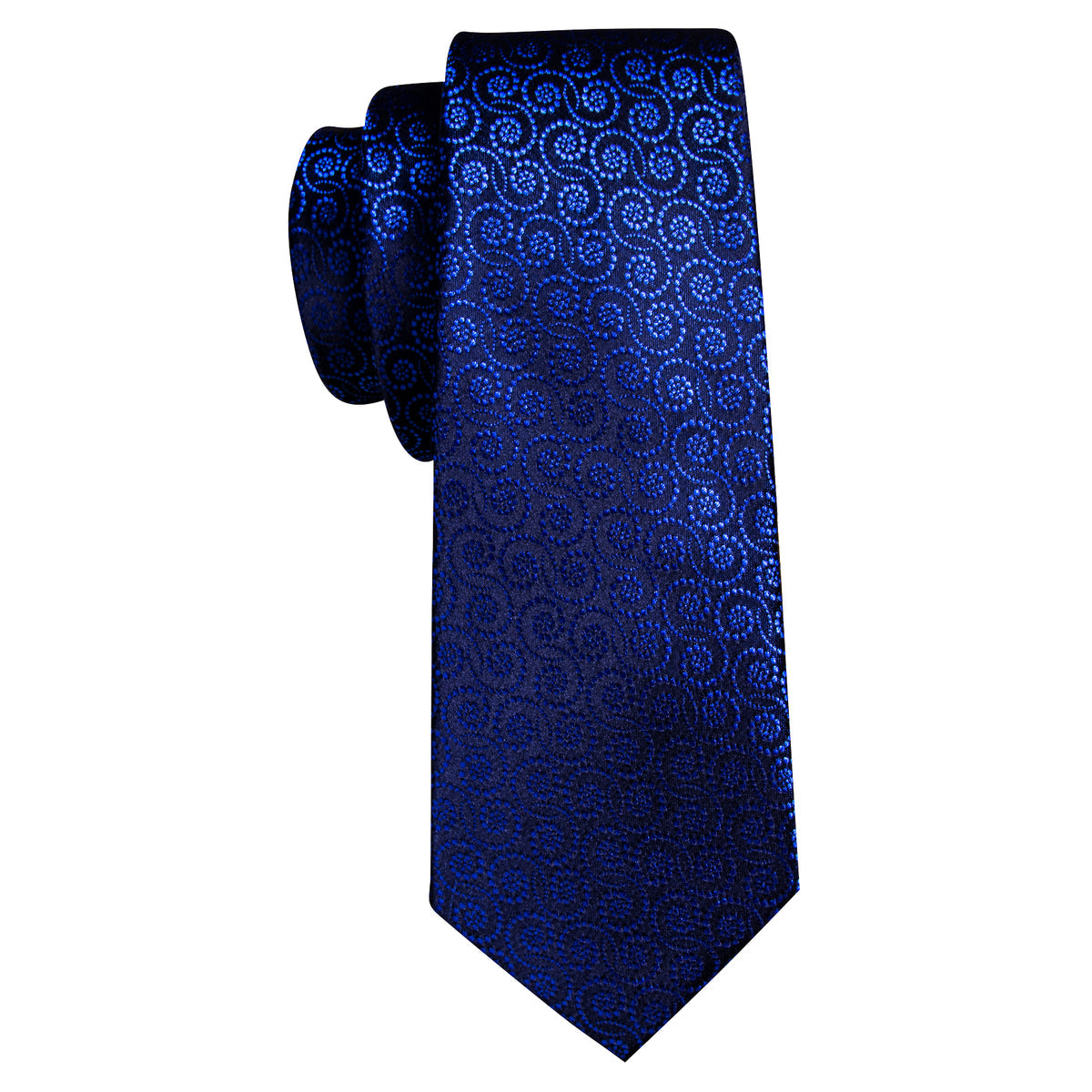 Navy Blue Novetly Silk Tie, Pocket Square and Cufflinks Set tie sets - Sophisticated Gentlemen