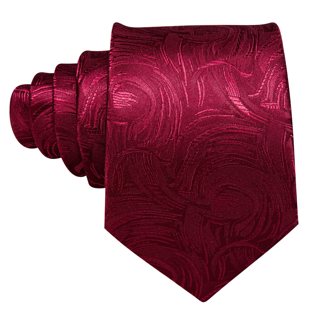 Fire Brick Paisley Silk Tie, Pocket Square and Cufflinks Set tie sets - Sophisticated Gentlemen