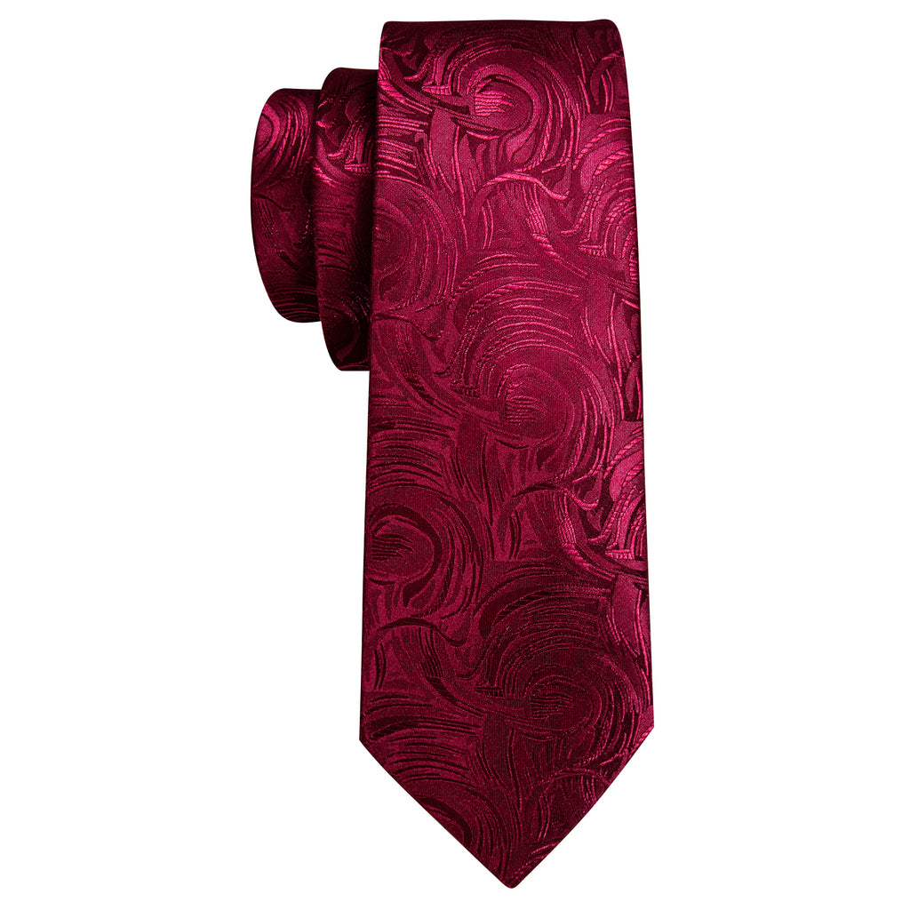 Fire Brick Paisley Silk Tie, Pocket Square and Cufflinks Set tie sets - Sophisticated Gentlemen