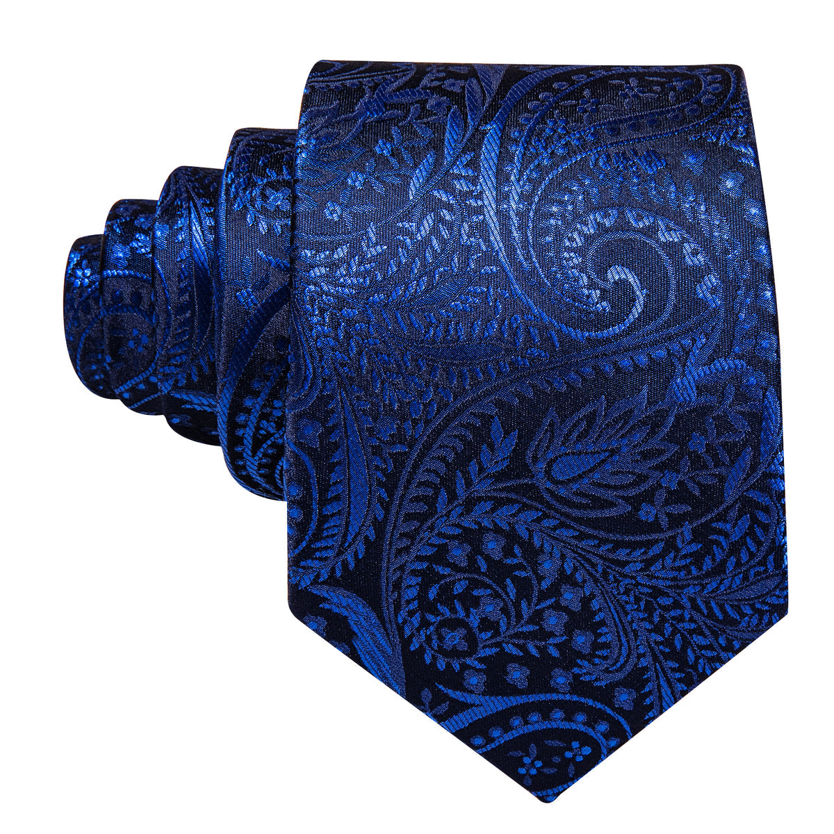 Blue Paisley Silk Tie, Pocket Square and Cufflinks Set tie sets - Sophisticated Gentlemen