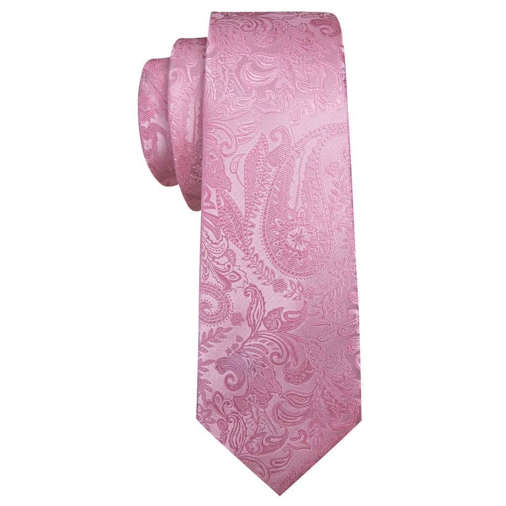 Pink Paisley Silk Tie, Pocket Square and Cufflinks Set tie sets - Sophisticated Gentlemen