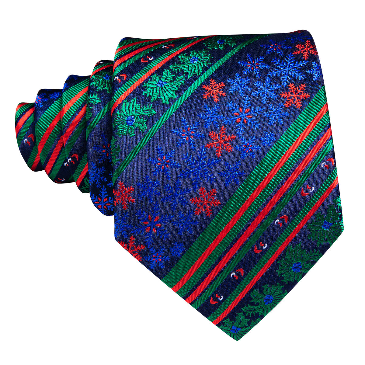 Teal & Forest Green Christmas Striped Floral Tie, Pocket Square, and Cufflinks Set tie sets - Sophisticated Gentlemen