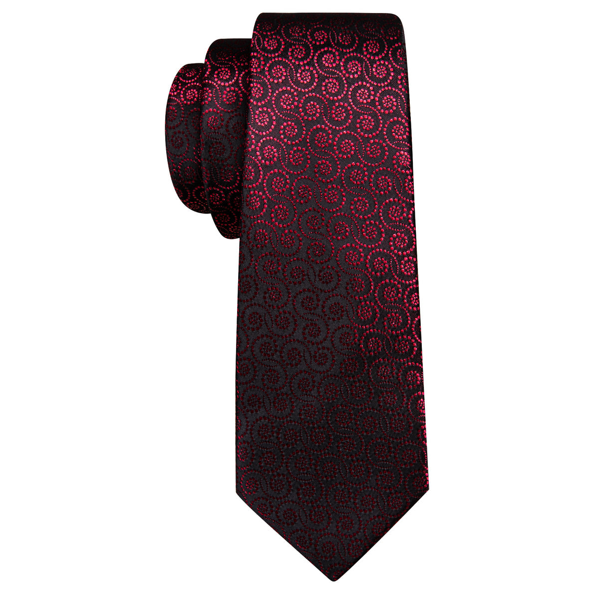 Red Novelty Floral Silk Tie, Pocket Square and Cufflinks Set tie sets - Sophisticated Gentlemen