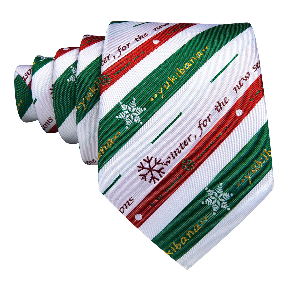 Christmas Pattern Striped Tie, Pocket Square and Cufflinks Set tie sets - Sophisticated Gentlemen