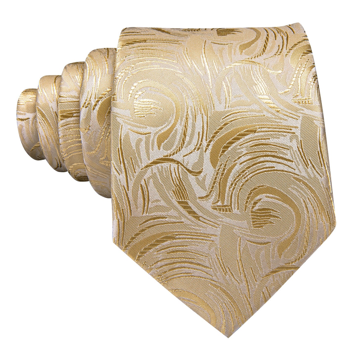 Champagne and Gold Abstract Silk Tie Set tie sets - Sophisticated Gentlemen