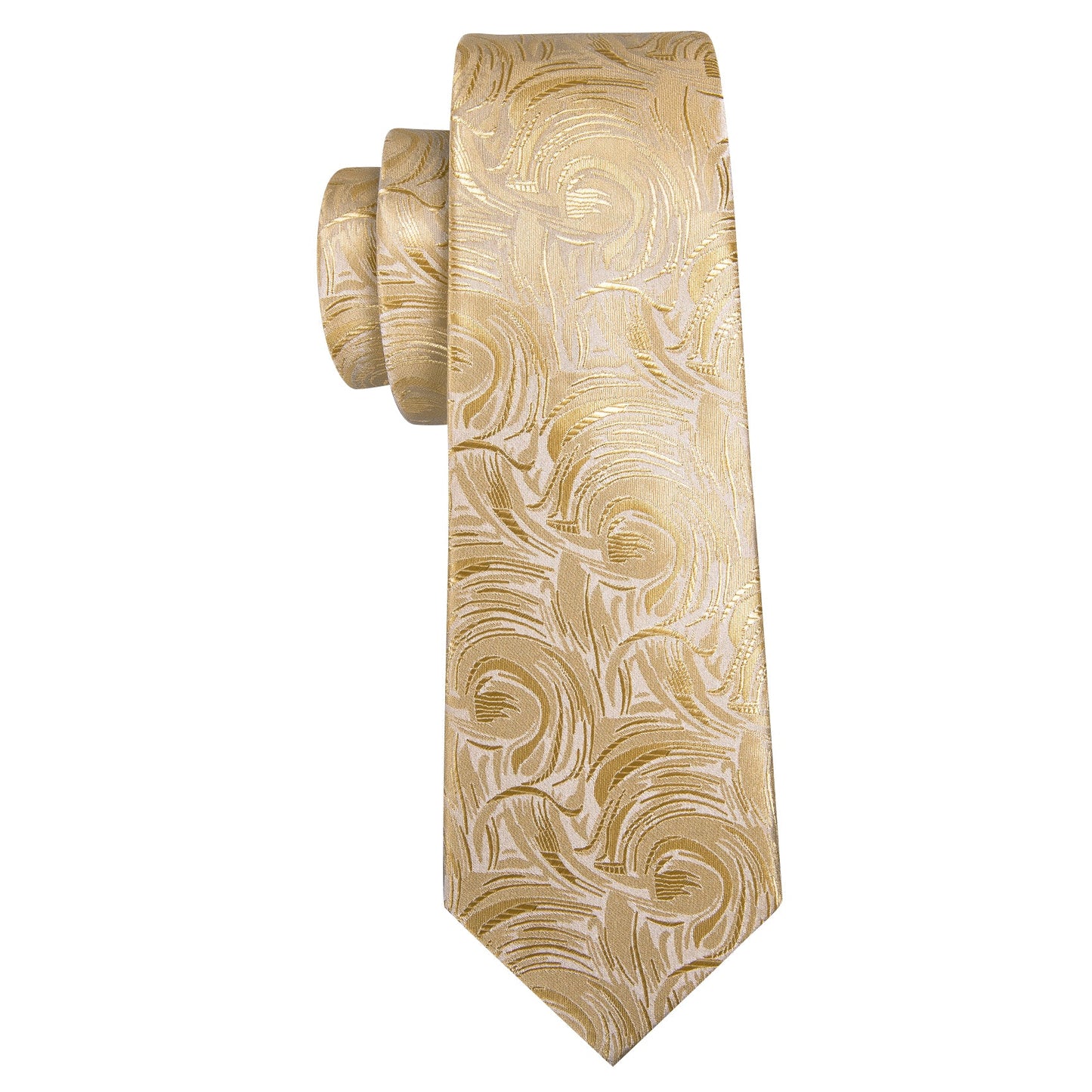 Champagne and Gold Abstract Silk Tie Set tie sets - Sophisticated Gentlemen