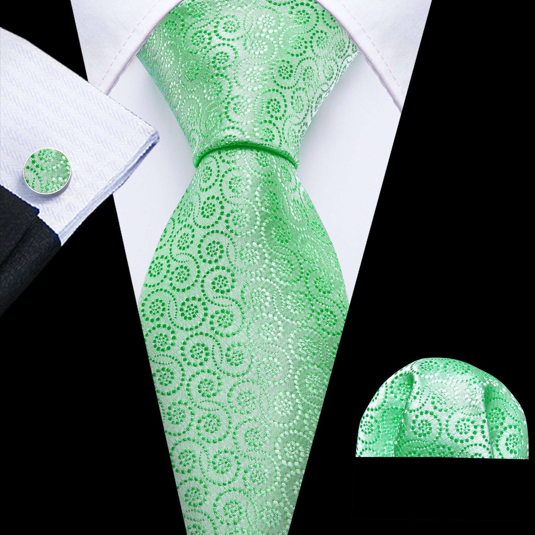 Turquoise Polka Dot Silk Tie Set tie sets    - Sophisticated Gentlemen