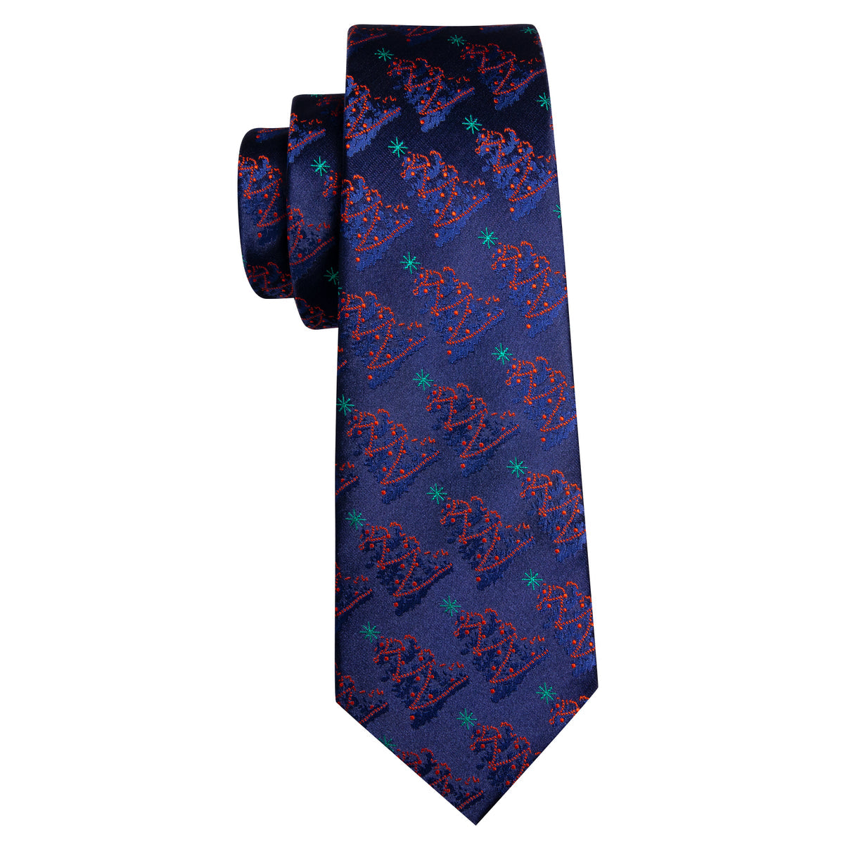 Christmas Ultra Marine Xmas Tree Pattern Tie, Pocket Square and Cufflinks Set tie sets - Sophisticated Gentlemen