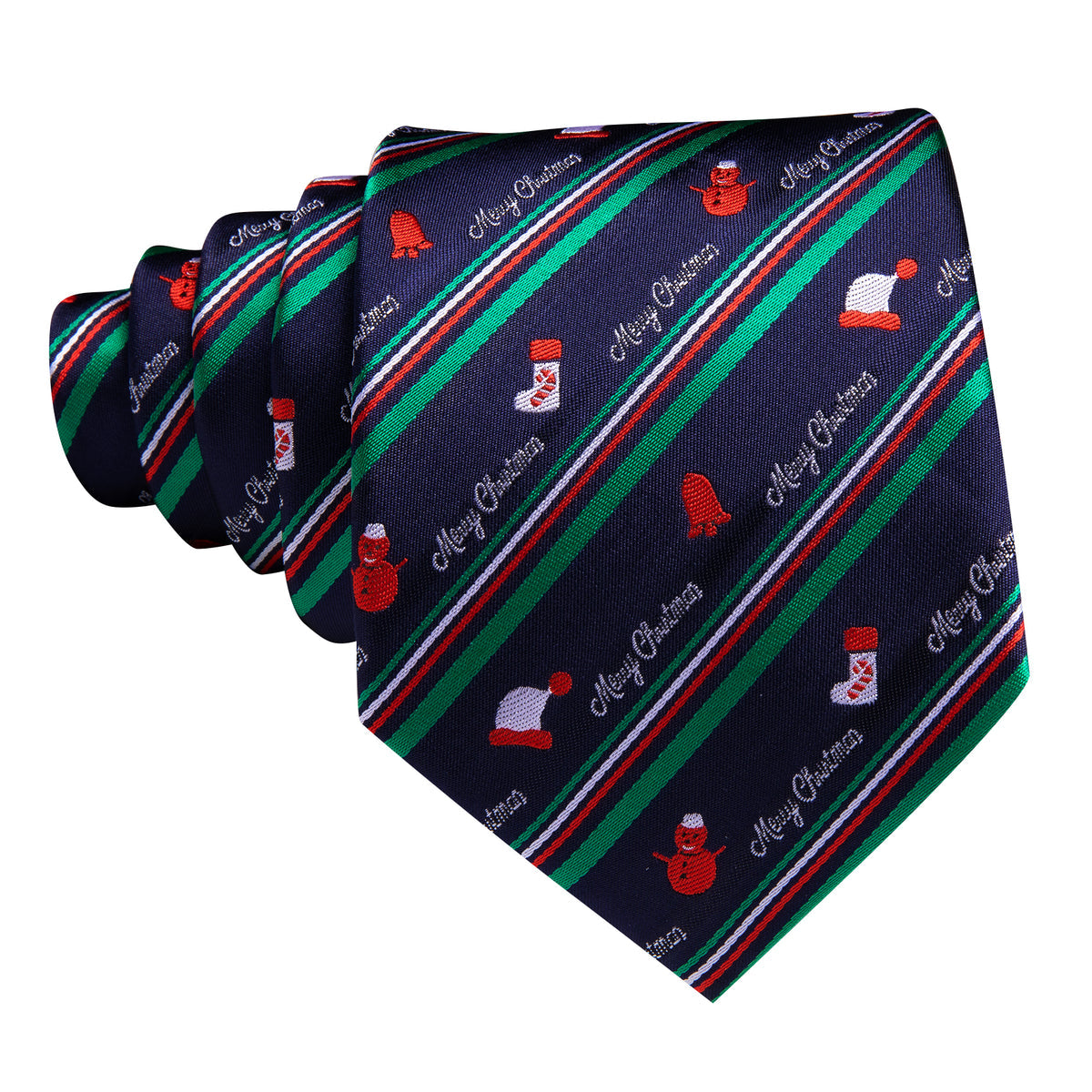 Blue Christmas Santa Hat Tie, Pocket Square and Cufflinks Set tie sets - Sophisticated Gentlemen