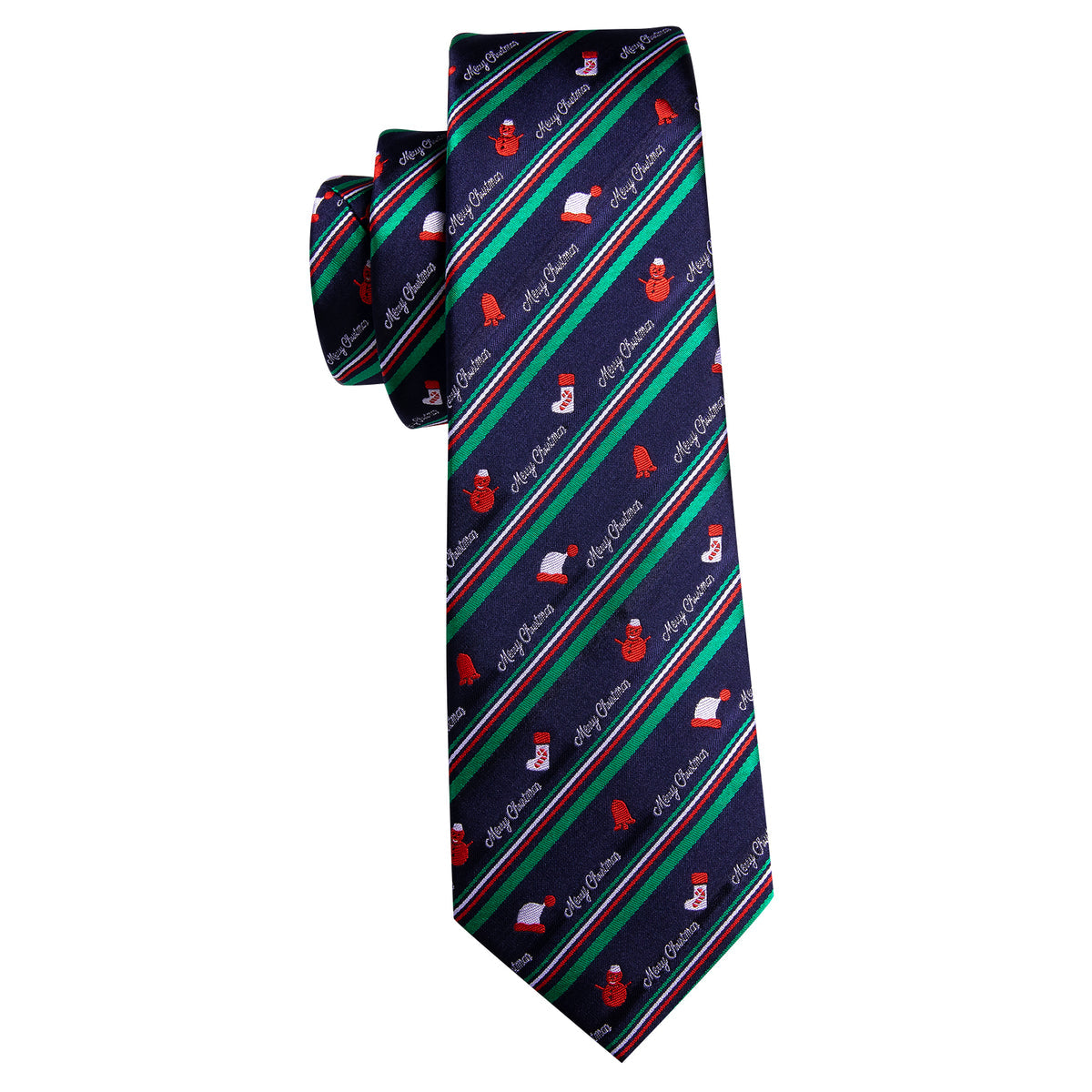 Blue Christmas Santa Hat Tie, Pocket Square and Cufflinks Set tie sets - Sophisticated Gentlemen