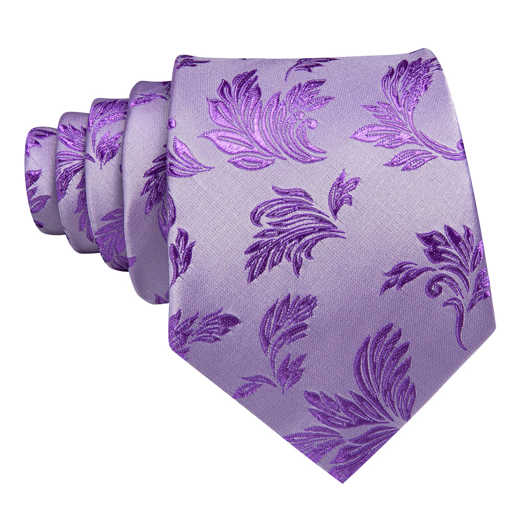 Purple Floral Silk Tie, Pocket Square and Cufflinks Set tie sets - Sophisticated Gentlemen