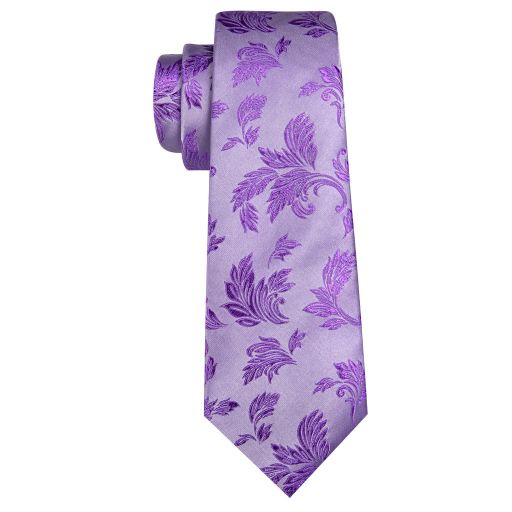 Purple Floral Silk Tie, Pocket Square and Cufflinks Set tie sets - Sophisticated Gentlemen
