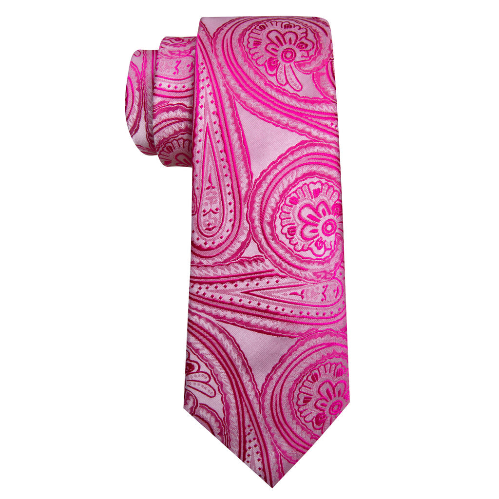 Orchid Pink Floral Tie, Pocket Square and Cufflinks Set tie sets - Sophisticated Gentlemen