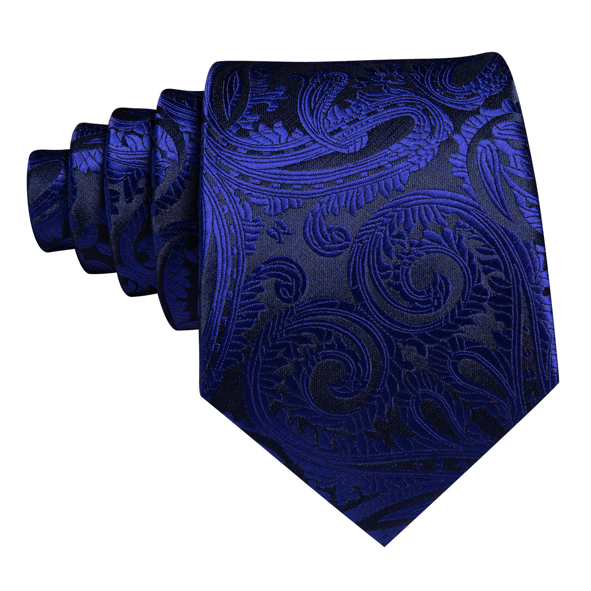 Blue Black Paisley Silk Tie, Pocket Square and Cufflinks Set tie sets - Sophisticated Gentlemen