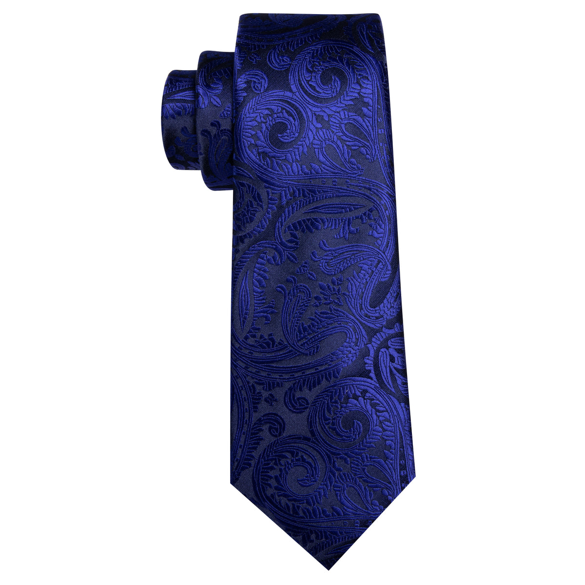 Blue Black Paisley Silk Tie, Pocket Square and Cufflinks Set tie sets - Sophisticated Gentlemen