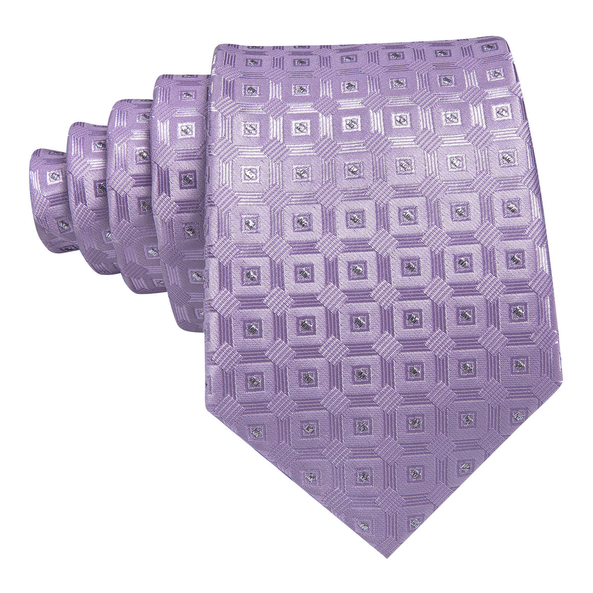 Pastel Purple Plaid Tie, Pocket Square and Cufflinks Set tie sets - Sophisticated Gentlemen