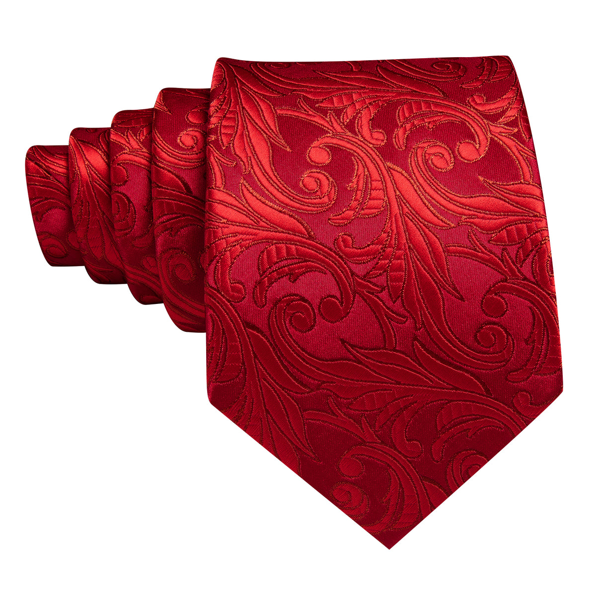 Red Floral Silk Wedding Tie, Pocket Square and Cufflinks Set tie sets - Sophisticated Gentlemen