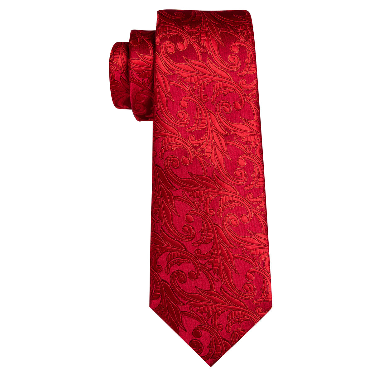 Red Floral Silk Wedding Tie, Pocket Square and Cufflinks Set tie sets - Sophisticated Gentlemen