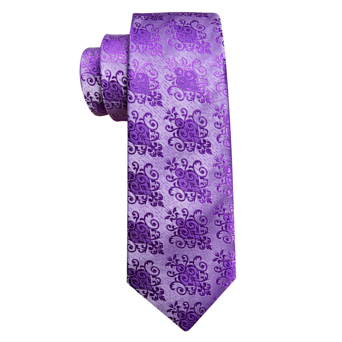 Purple Novetly Silk Dress Tie, Pocket Square and Cufflinks Set tie sets - Sophisticated Gentlemen