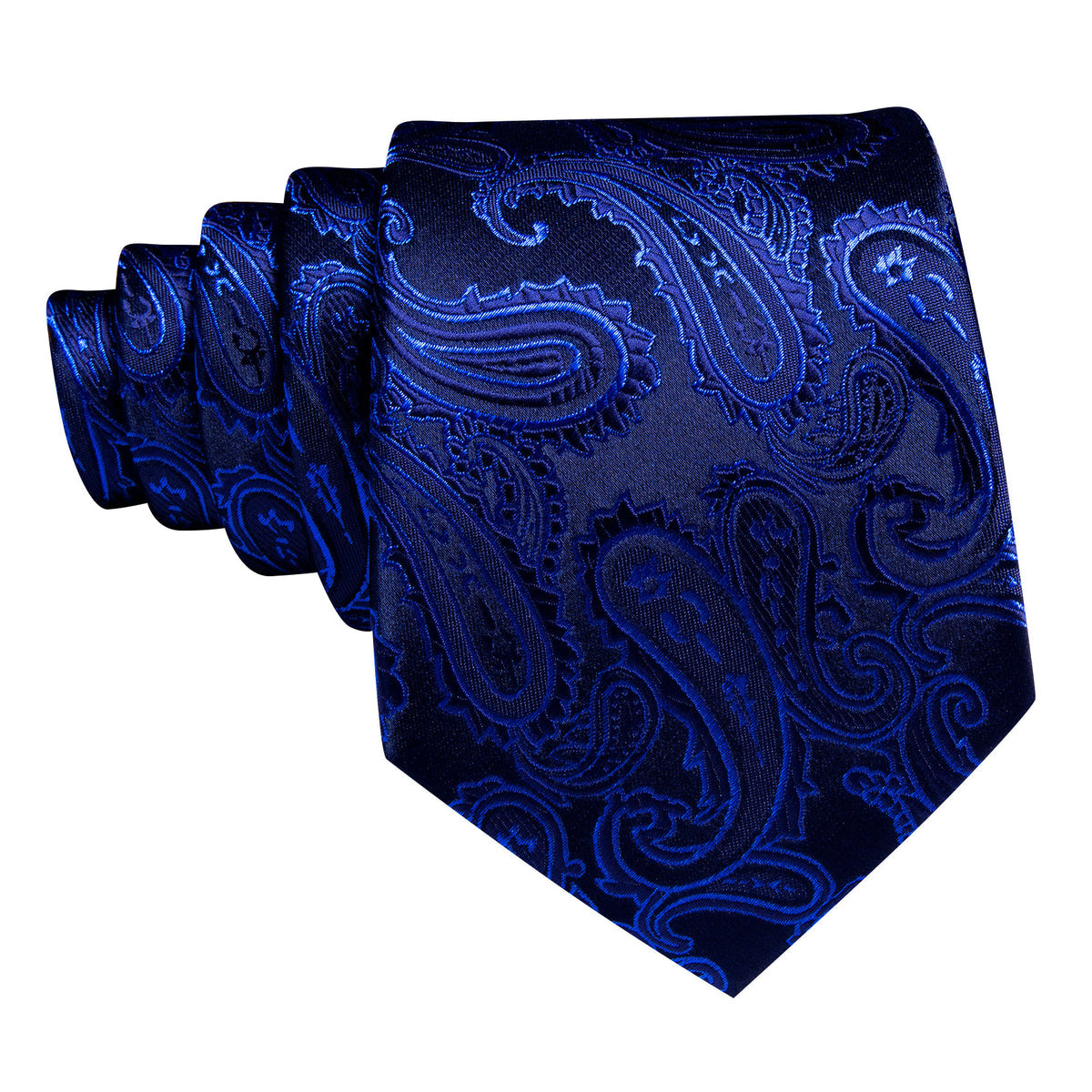 Navy Blue Paisley Silk Tie, Pocket Square and Cufflinks Set tie sets - Sophisticated Gentlemen