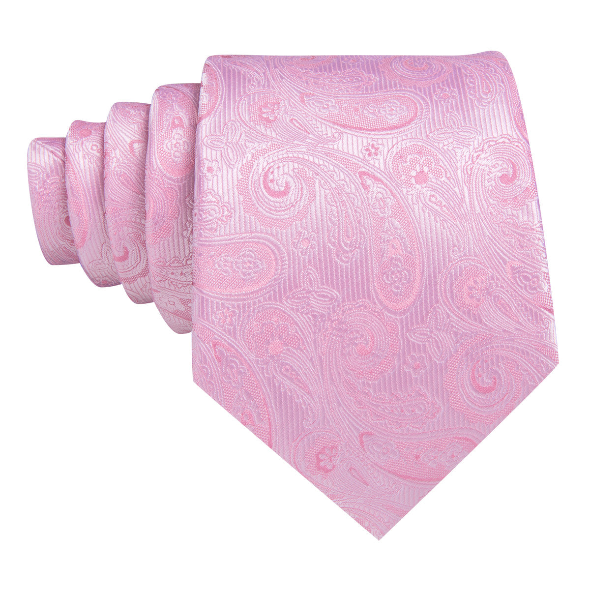 Pink Classic Rose Paisley Tie, Pocket Square and Cufflinks Set tie sets - Sophisticated Gentlemen