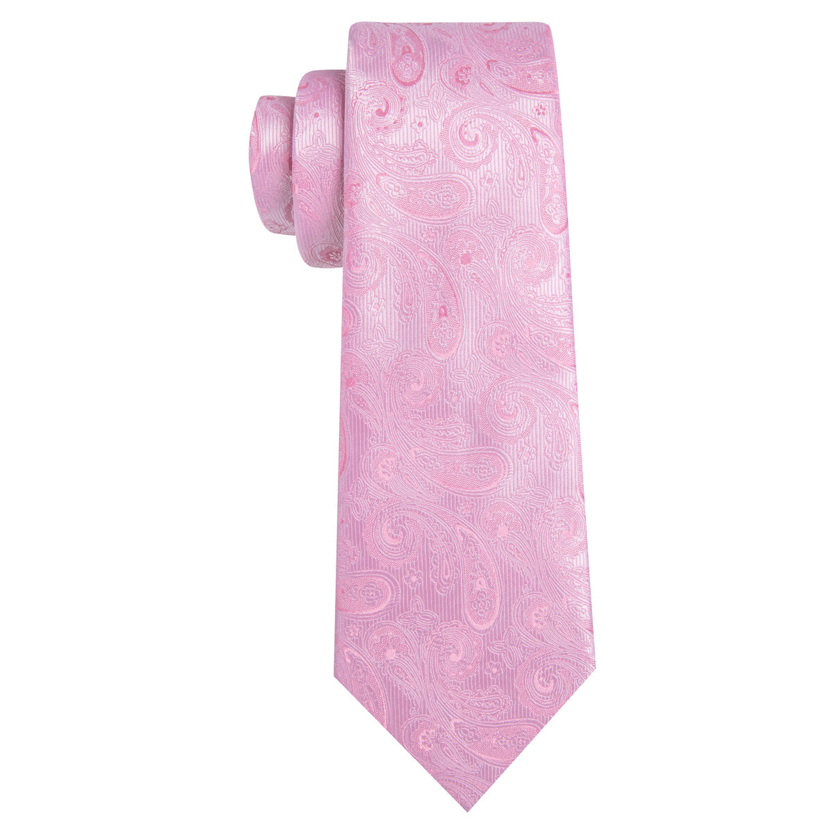 Pink Classic Rose Paisley Tie, Pocket Square and Cufflinks Set tie sets - Sophisticated Gentlemen