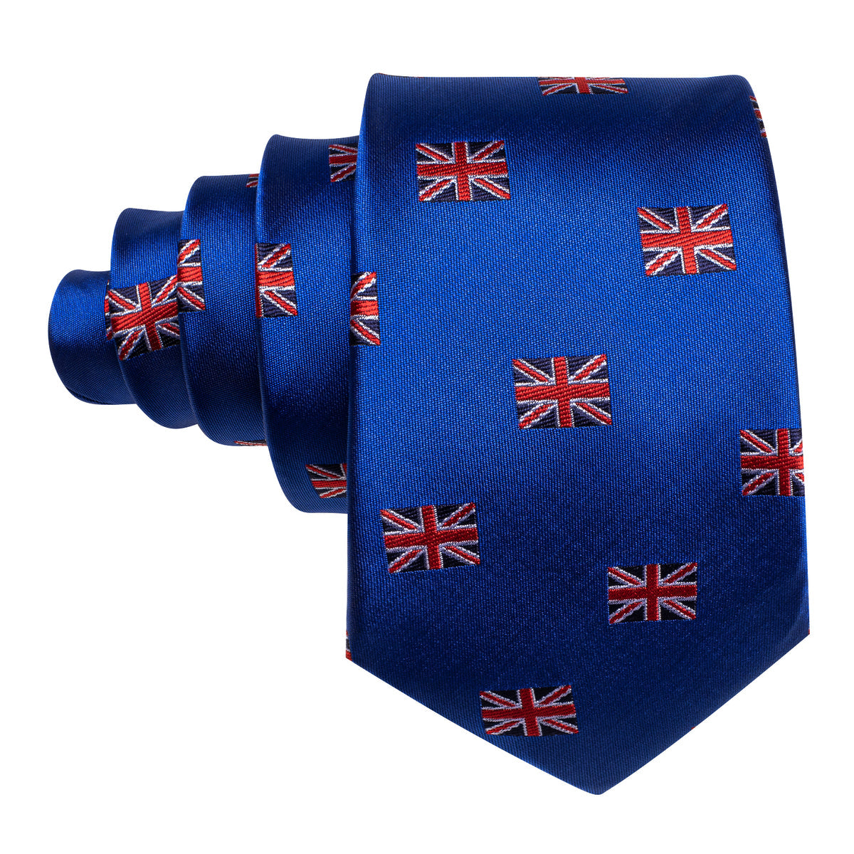Cerulean Blue Floral Silk Tie, Pocket Square and Cufflinks Set tie sets - Sophisticated Gentlemen