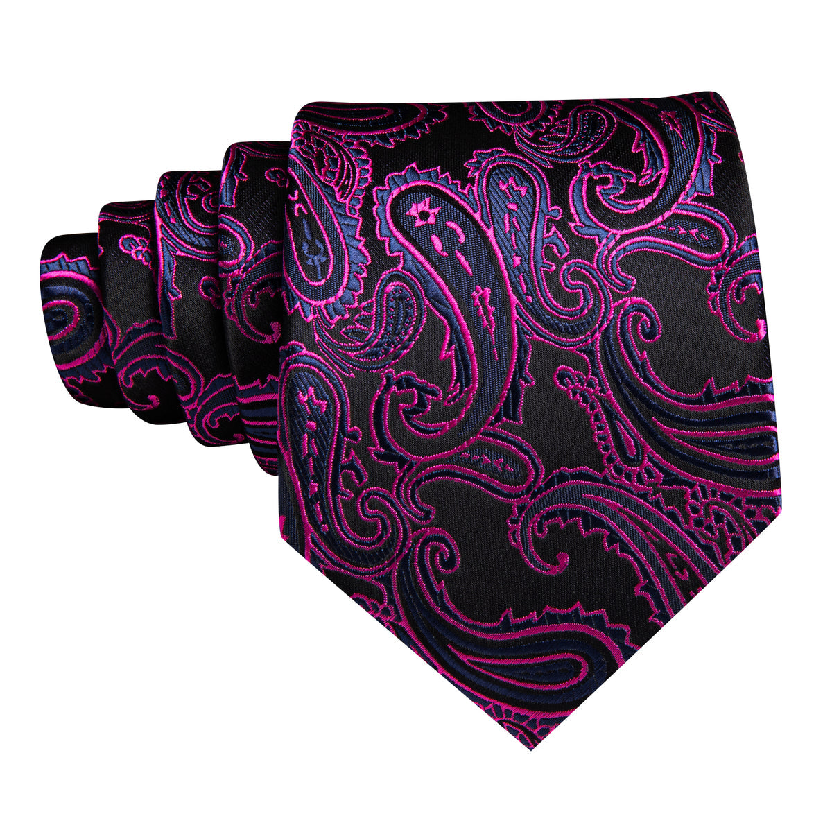 Purple Violet Black Silk Tie, Pocket Square and Cufflinks Set tie sets - Sophisticated Gentlemen