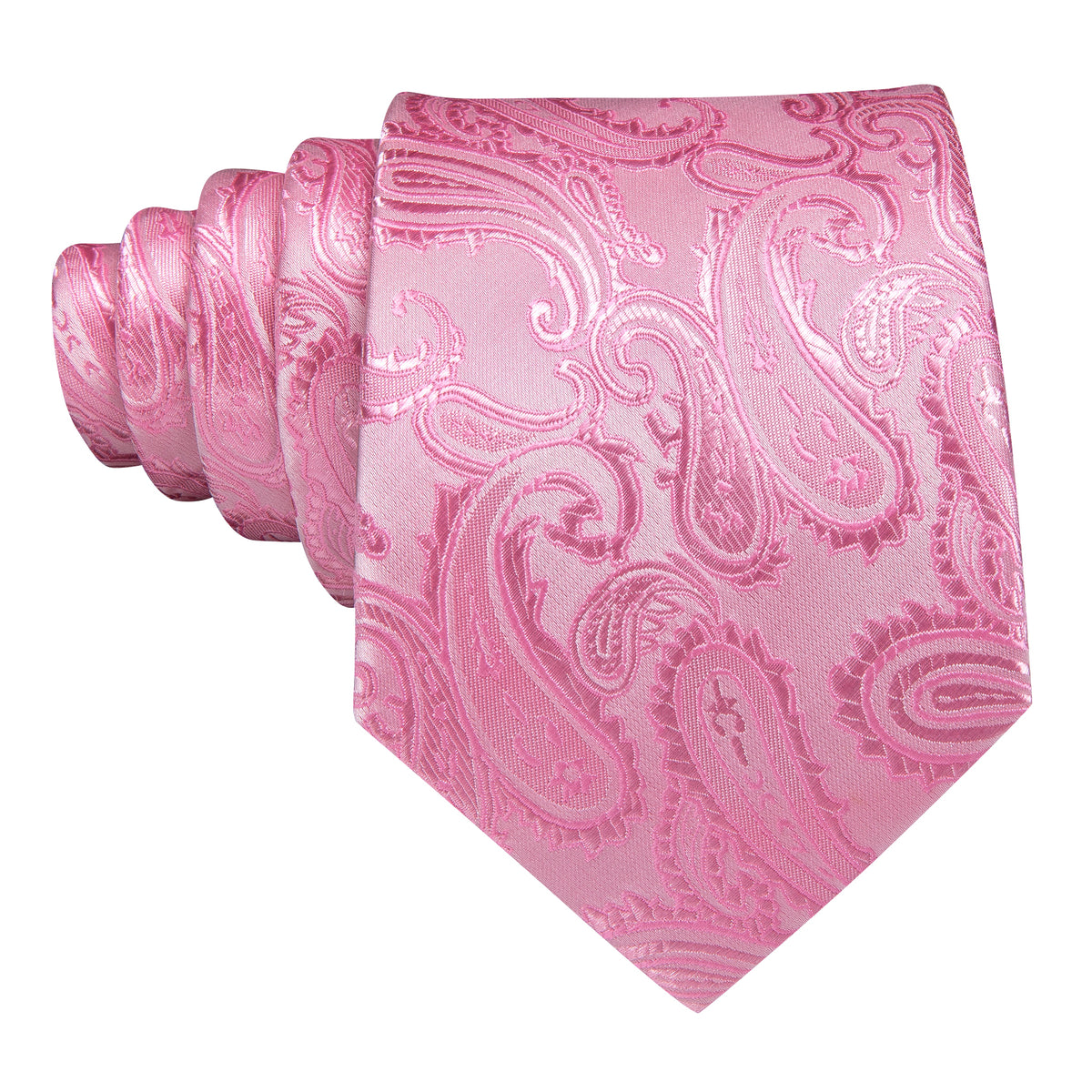 Pink Paisley Silk Wedding Tie, Pocket Square and Cufflinks Set tie sets - Sophisticated Gentlemen