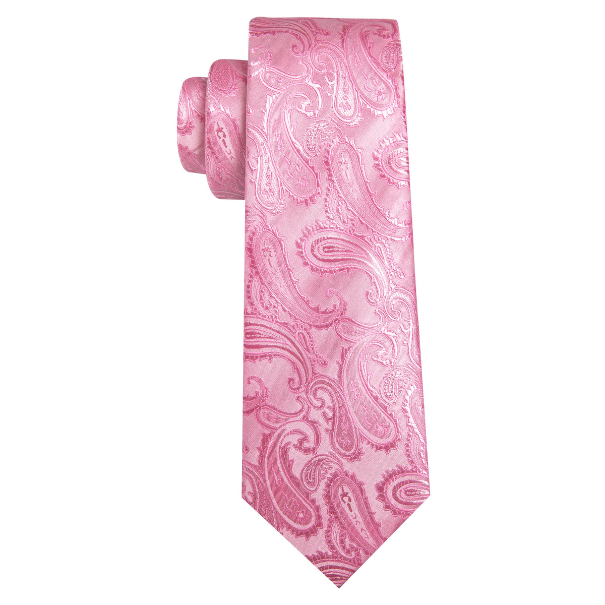 Pink Paisley Silk Wedding Tie, Pocket Square and Cufflinks Set tie sets - Sophisticated Gentlemen